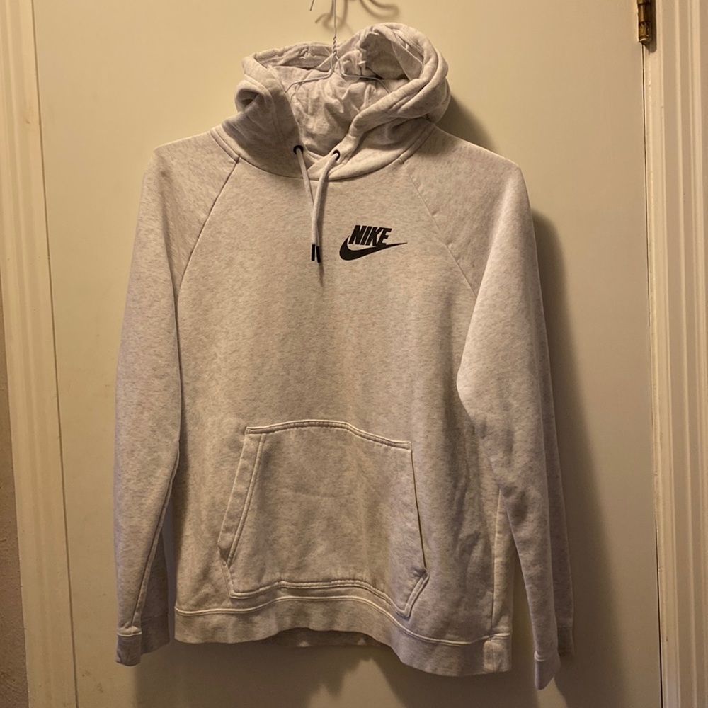Nike Light Gray Hoodie with Black Logo